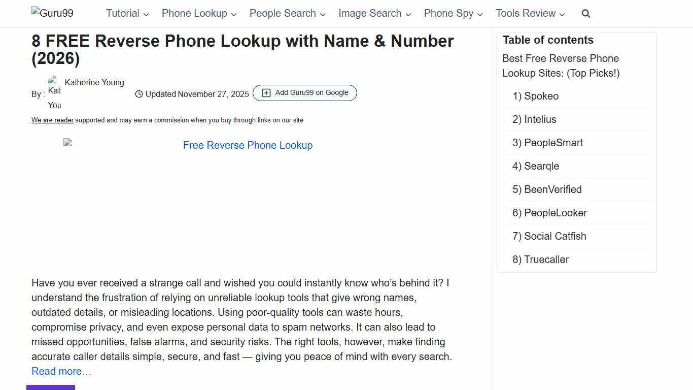 8 FREE Reverse Phone Lookup with Name & Number (2026)
